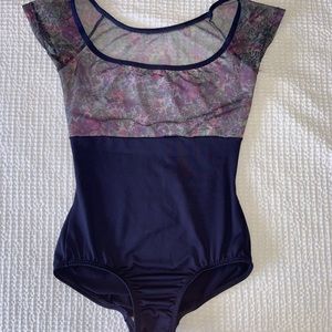 Dark Navy and floral leotard